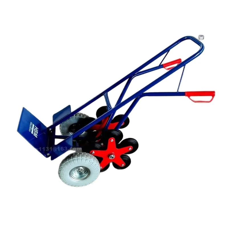 Heavy Duty Six Wheel Foldable Hand Truck Climbing Stairs Feature Logistics Trolley Cart 300kg Customizable Plastic Platform Tool