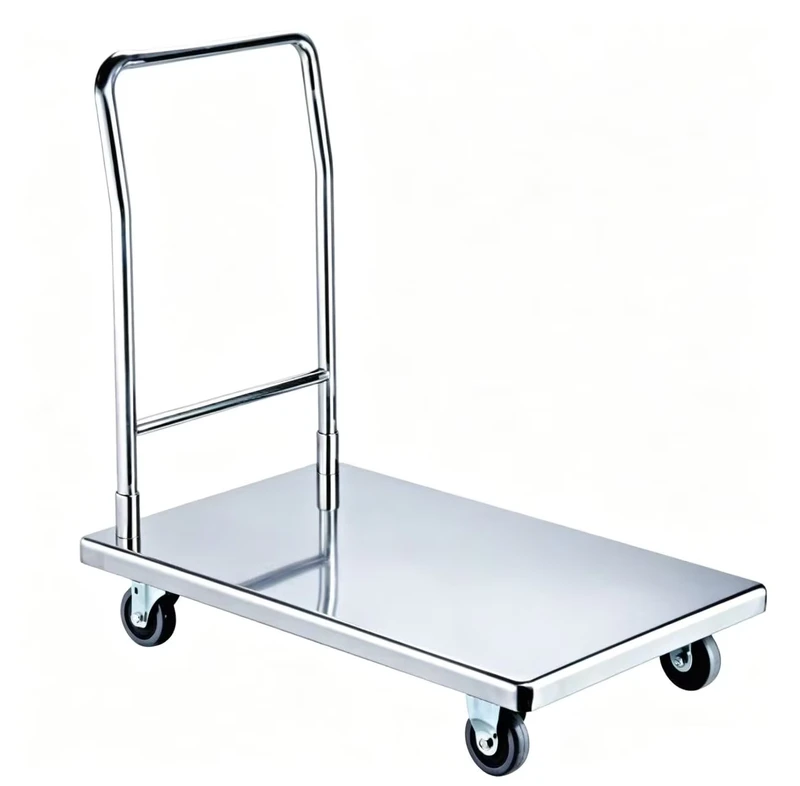 Heavy Duty Stainless Steel Detachable Trolley Big Size Mobile Flat Handcart with Platform for Industry Warehouse Use