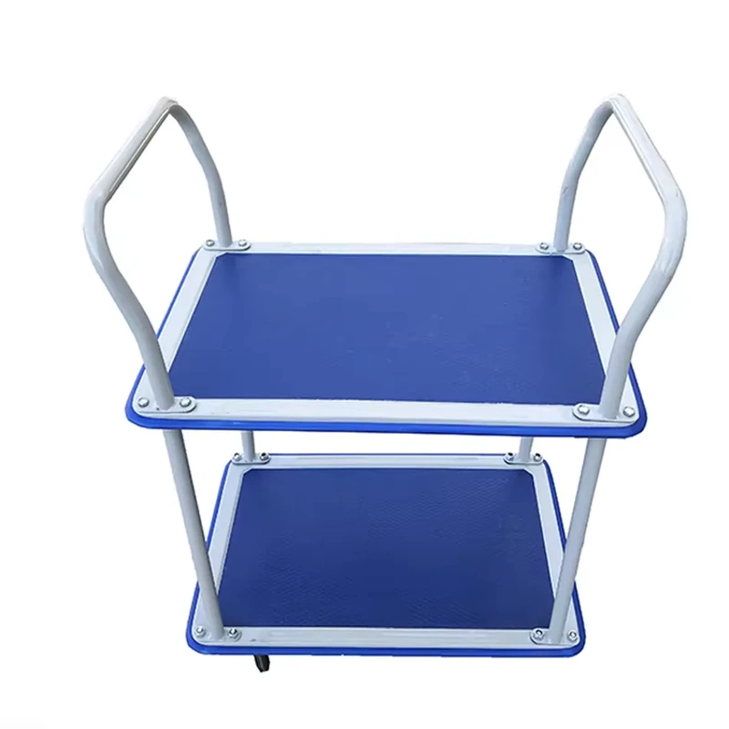 Heavy Duty Stainless Steel Four Wheel Platform Trolley with 150kg Load Capacity Kitchen Utility Hand Cart for Tools Storage OEM