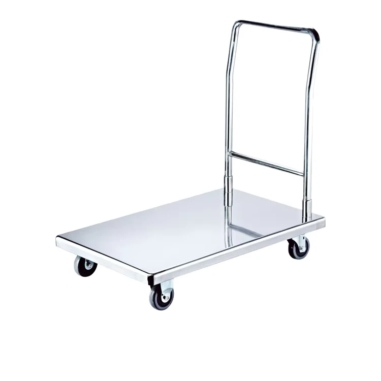 Heavy Duty Stainless Steel Four Wheel Warehouse Tooling Cart Trolley Hand Foldable Platform Truck Model C 10