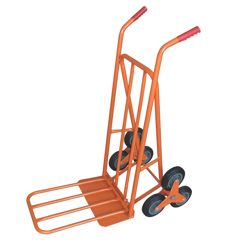 Heavy Duty Stair Climber Hand Truck Folding Steel 6 Wheel Stair Climbing Sack Truck for Warehouse Logistics Delivery