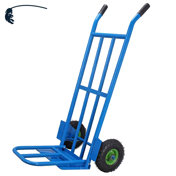 Heavy Duty Steel Folding Sack Truck Hand Trolley Garden Cart with 2 Wheels OEM for Warehouse