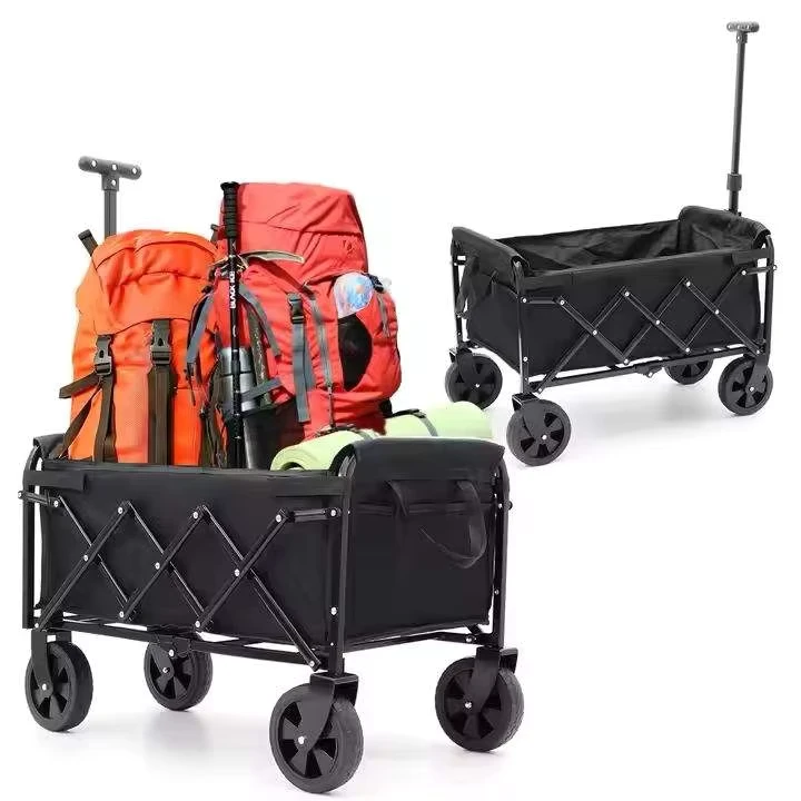Heavy Duty Steel Four Wheel Foldable Beach Wagon Picnic Camping Shopping Trolley Cart