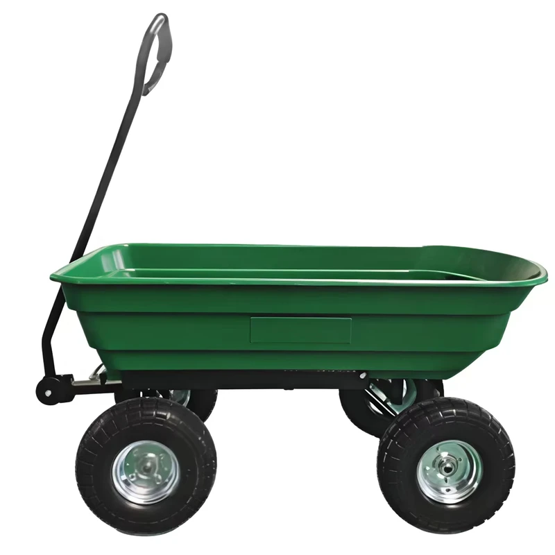 Heavy Duty Steel Four Wheel Platform Garden Utility Cart Portable 200kg Capacity