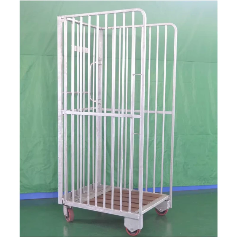Heavy Duty Steel Hot Dip Galvanized Folding Mobile Logistics Trolleys Durable Warehouse Storage Cages Express Delivery Turnover