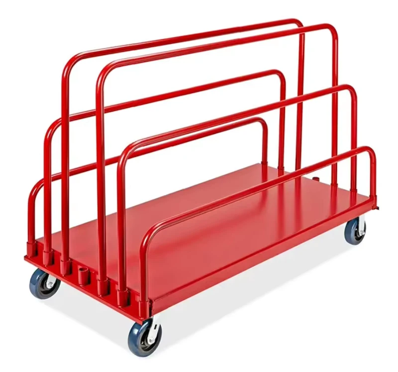 Heavy Duty Steel Platform Trolley Adjustable Panel Truck with Roll Container Design for Warehouse Tools