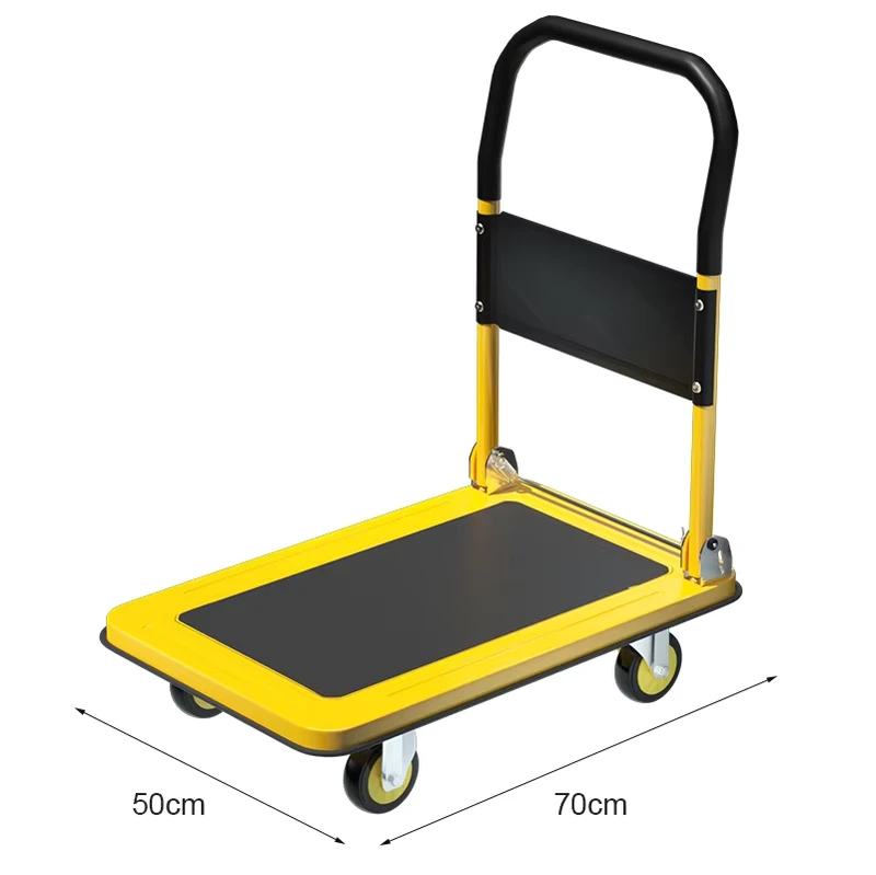 Heavy Duty Steel Platform Trolley Cart with Anti Slip Surface and Four Wheels Steel Transport Tool Carts