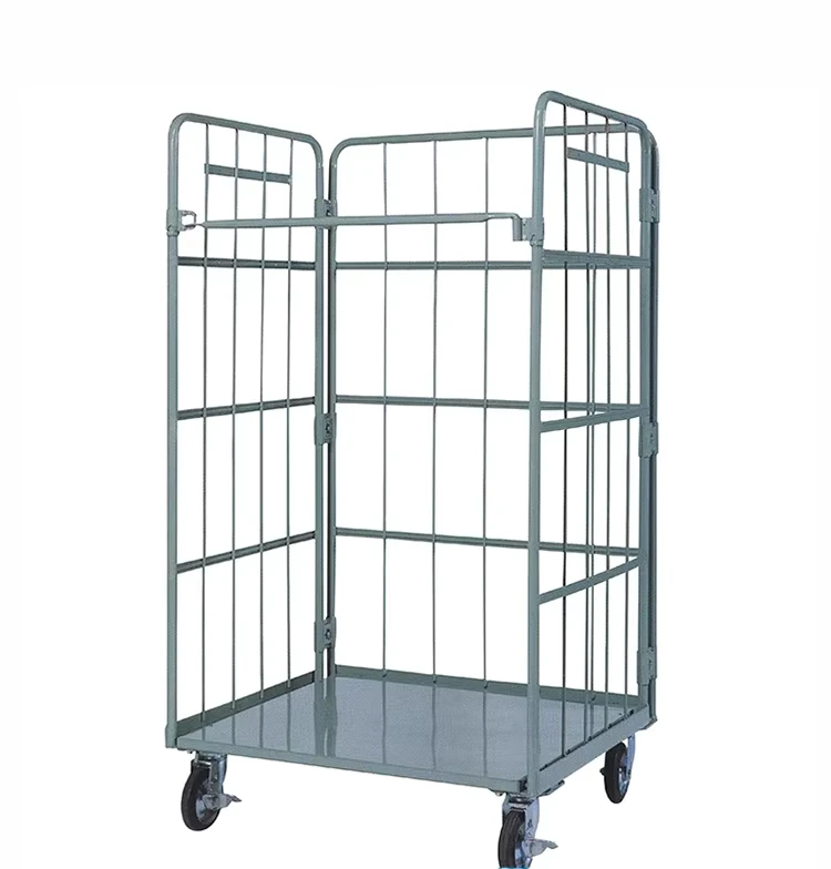 Heavy Duty Steel Rolling Container Foldable Platform Trolley Four Wheel Hand Push Cart 500kg Load OEM Customizable