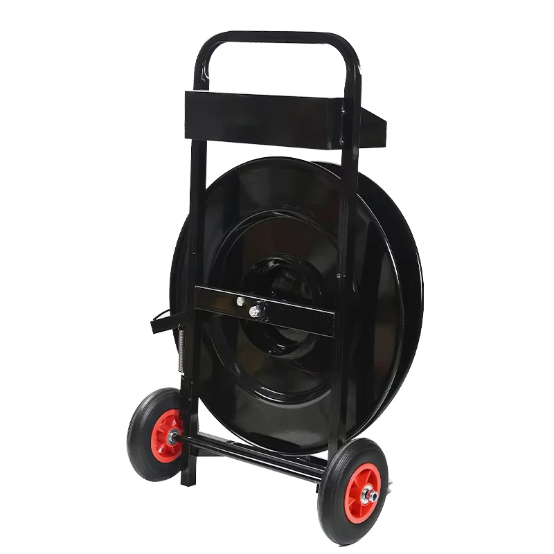 Heavy Duty Steel Strapping Cart Dispenser High Strength Durable Manual Packing Tool Tray for Paper PET Materials Improving