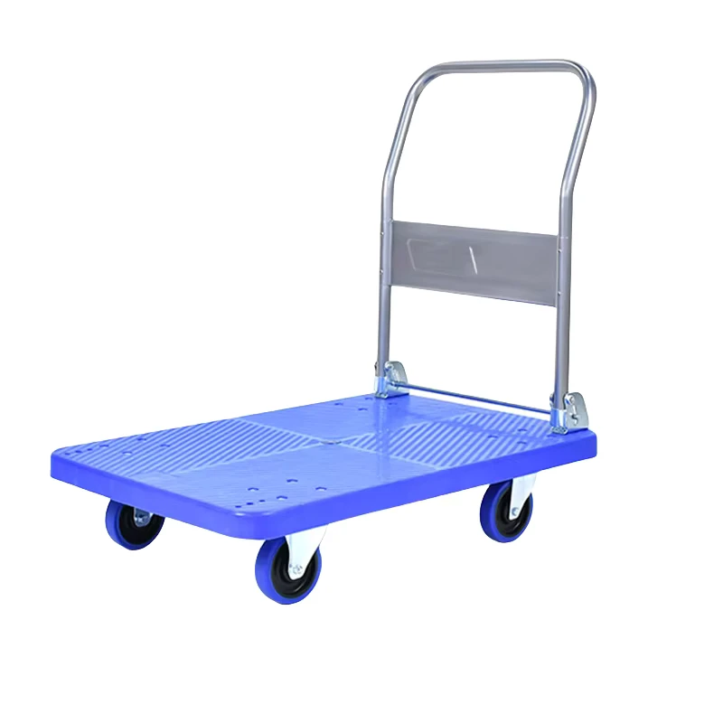 Heavy Duty Transport Tool Carts Platform Truck Cart Folding Platform Trolley Truck Silver Blue Steel Stainless Packing Packaging