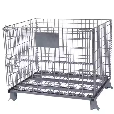 Heavy Duty Trolley Spot Mobile Storage Cage Warehouse Stainless Steel Metal Wire Cage Turnover Wire Mesh Cages