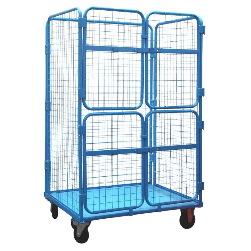 Heavy Duty Warehouse Roll Cage Trolley with 6″ Castor