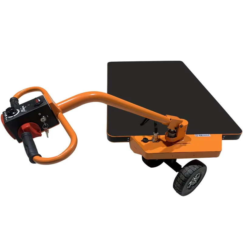 Heavy Duty with Hand Held Control Carbon Steel Electric Flatbed Trolley for Warehouse Material Handling