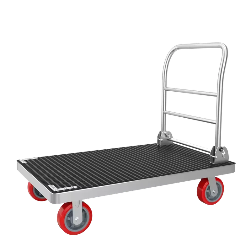 Heavy duty Folding Hand Truck Made Of Steel Four Non slip Wheels OEM Customization Available Heavy duty And Detachable