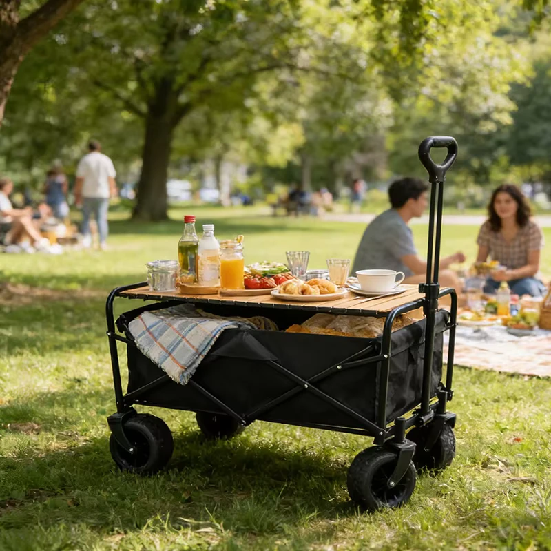 Heavy duty Wear resistant Collapsible Trolley Multi functional Camping Shopping Cart