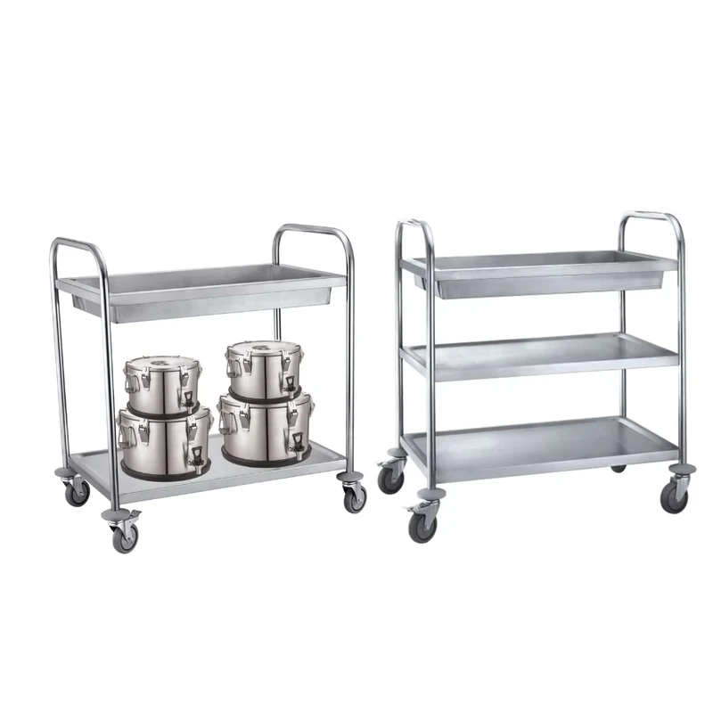 Heavybao Fashional Commercial Equipment Stainless Steel Restaurant Food and Drink Hand Serving Trolley Cart