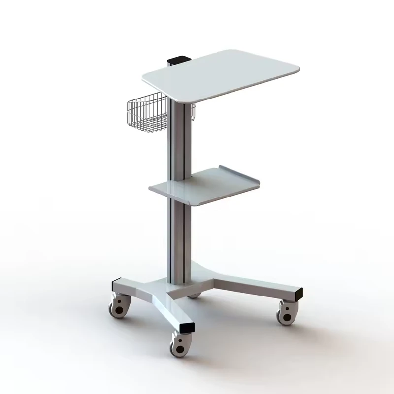 Height-Adjustable Customizable Medical Ultrasound Workstation Cart Portable Hospital Computer Trolley for Hospital and Clinic