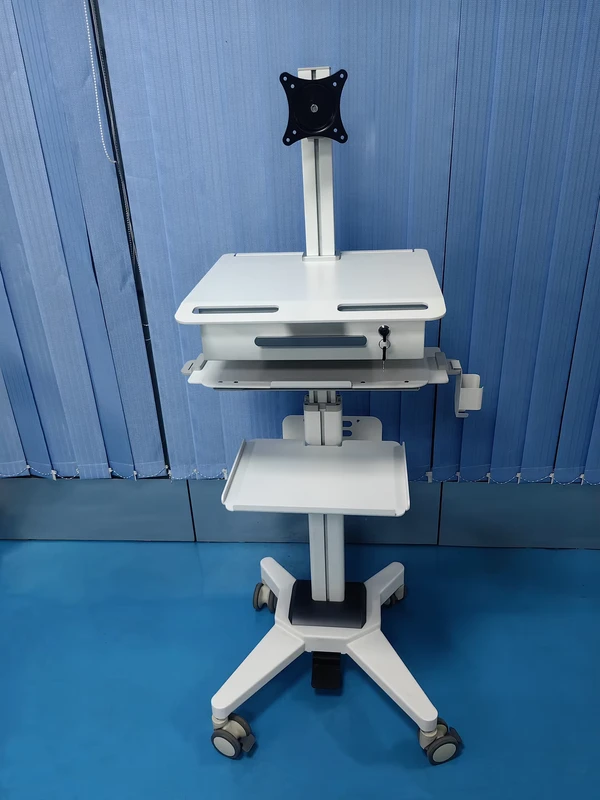 Height adjustable Design All in One Workstation Mobile Medical Laptop Cart Tablet VESA Hospital Trolley for Dental Clinic