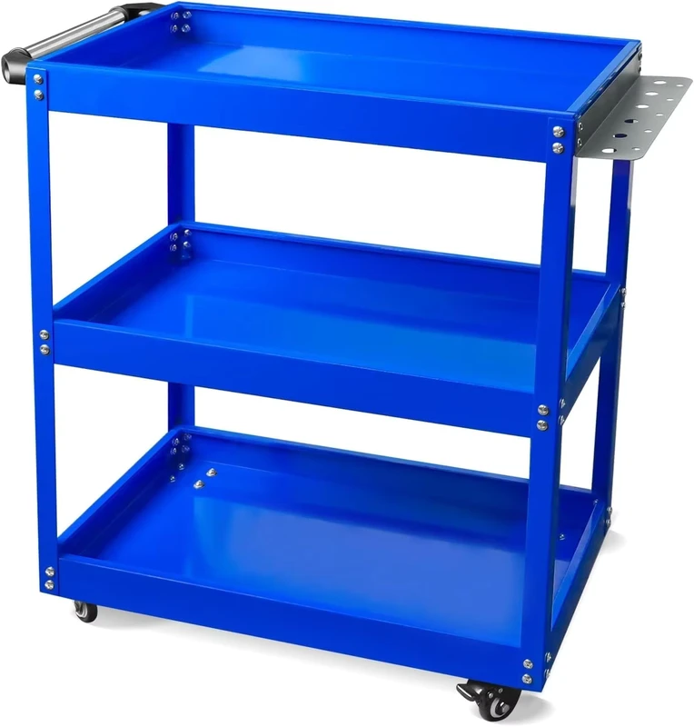 Henan Sunjoy 3 Tier Rolling Tool Cart Heavy Duty Steel Utility Cart with Wheels for Garage Workshop