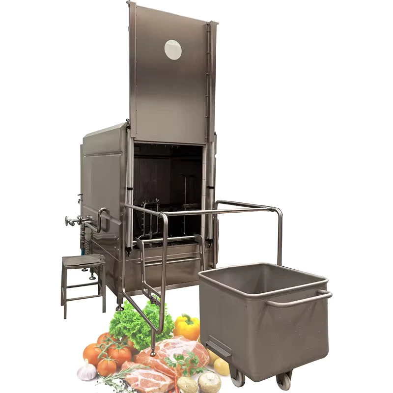 High Efficiency 200L Food Material Cart Deep Cleaning Machine Material Cart Washing Machine