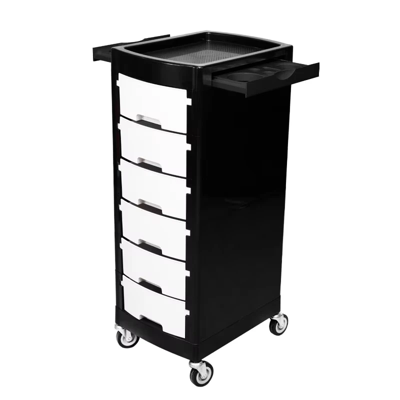 High End Modern Plastic Barber Shop Salon Trolley 4 Wheel High Load Bearing Capacity Hair Salon 360 degree Rotation Eco Friendly