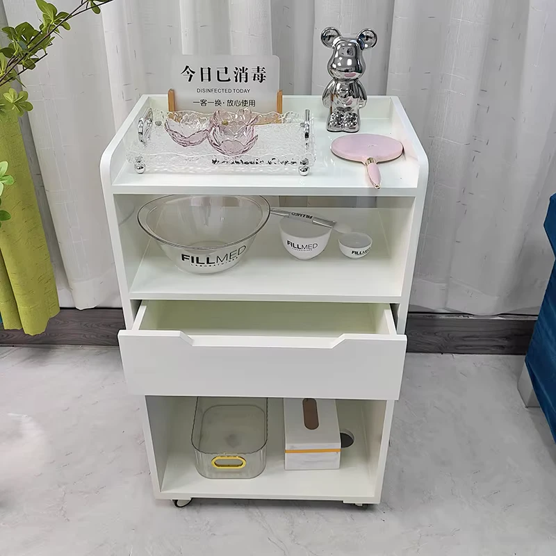 High End Stainless Steel Salon & Hair Salon Trolley with Durable Design Beauty Car Cream Storage Rack