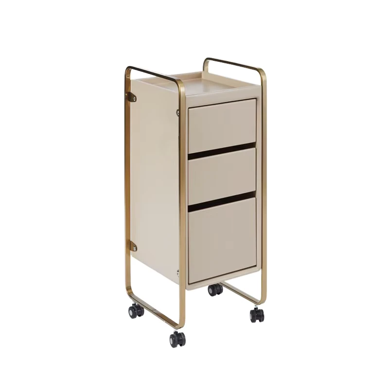 High Gloss Modern Luxury Hair Cutting Salon Trolley High Quality Wooden Working Tool Cart for Beauty Salons and Barber Shops