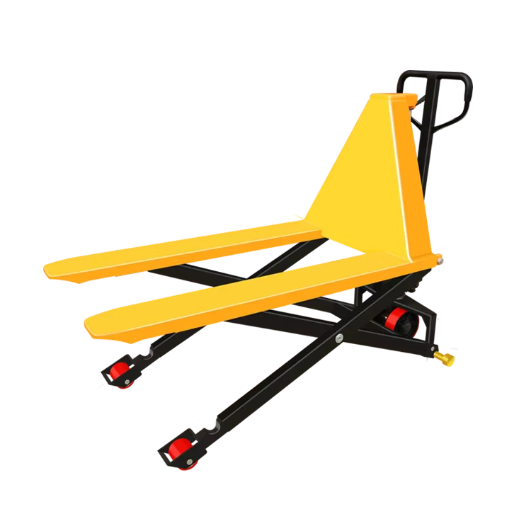 High Lift Hand Hydraulic Pallet Truck Scissor Type 1-10T Capacity 685mm Fork Width