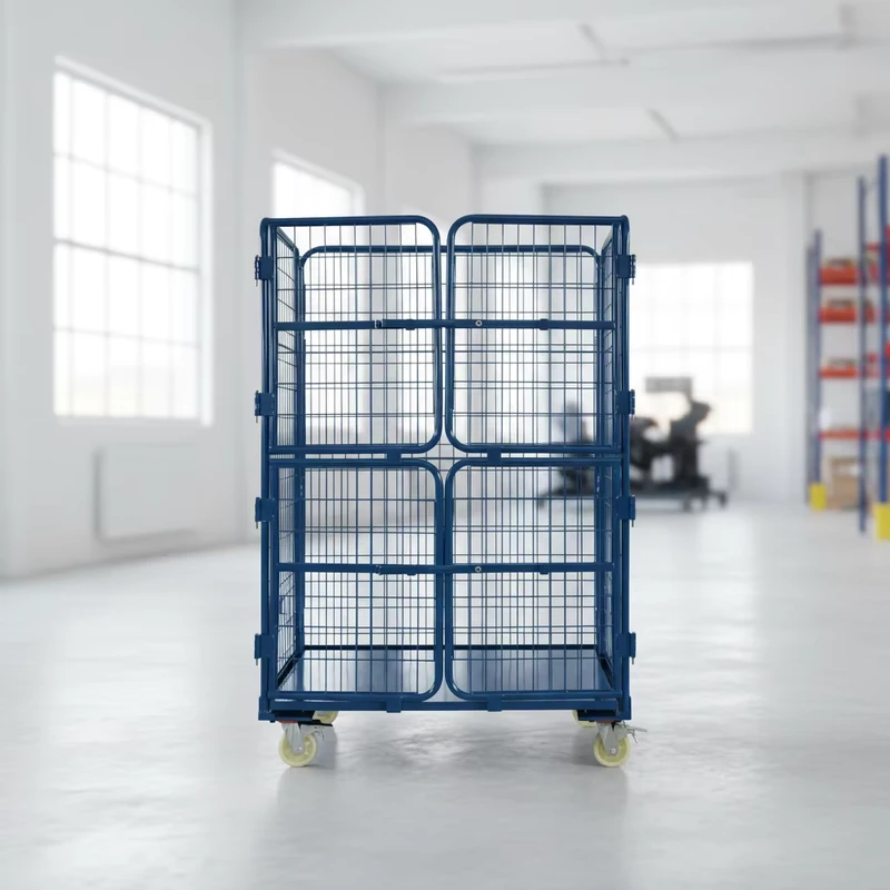 High Load Capacity Roll Container Logistic Cage Trolley With Layers for Efficient Sorting