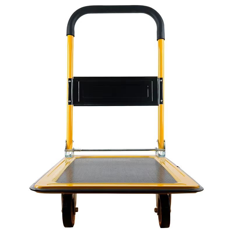 High Load Heavy Duty Folding Steel Platform Trolley 100kg Hand Trolley Foldable Stainless Steel Platform Truck