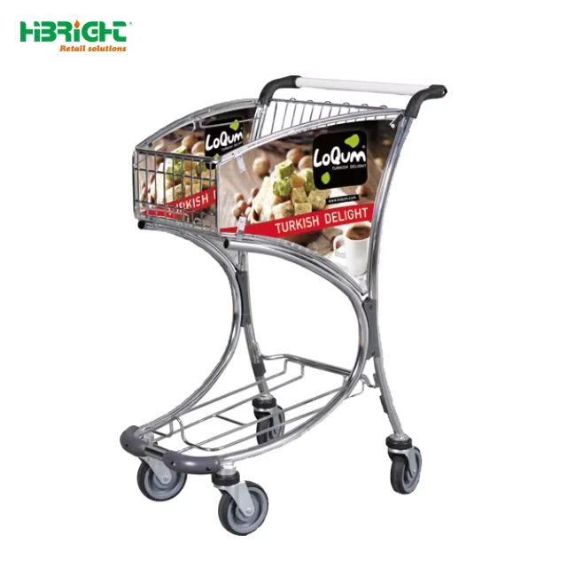 High Manueverability 360 Degree Swivel Caster Luggage Trolley for Airport
