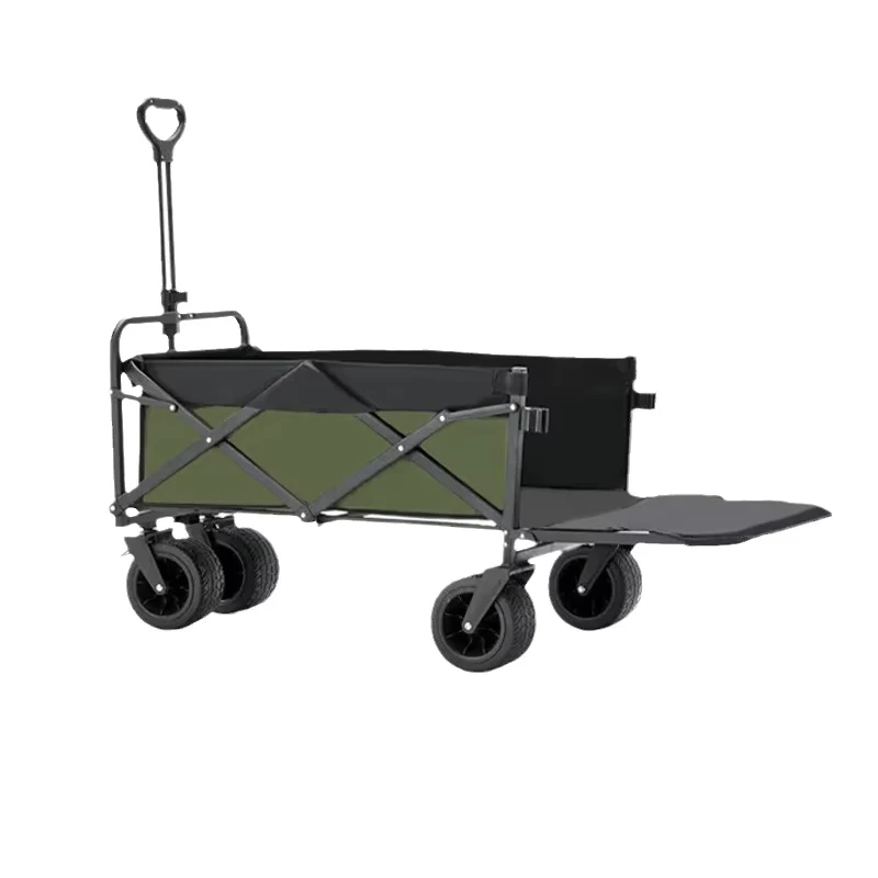 High Motor Folding Beach Cart Collapsible Utility Wagon for Outdoor Drive Electric Camping Trolley