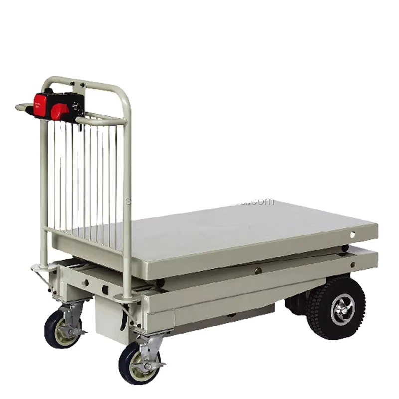 High Performance Motorized Battery Hand Trolley Powered Warehouse Electric Hand Cart Pneumatic Wheel Stainless Steel CN GUA