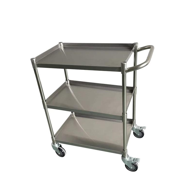 High Quality 230 Stainless Steel Three Shelf Tubular Utility Cart