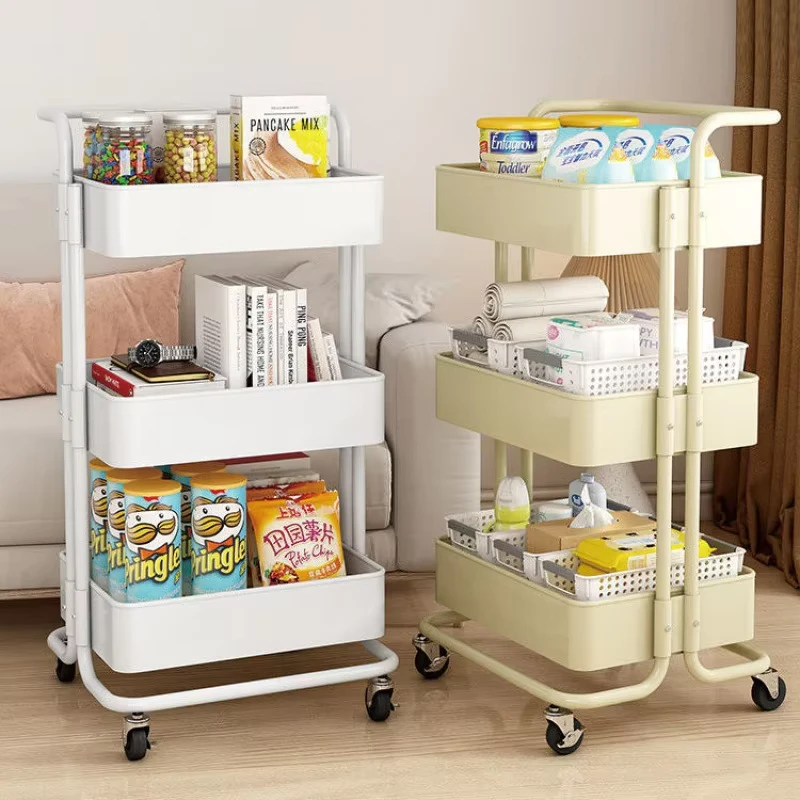 High Quality Carbon Steel Modern Trolley Cart Household Rolling 5 Layer Portable Multifunction Food Storage Cart with Wheels