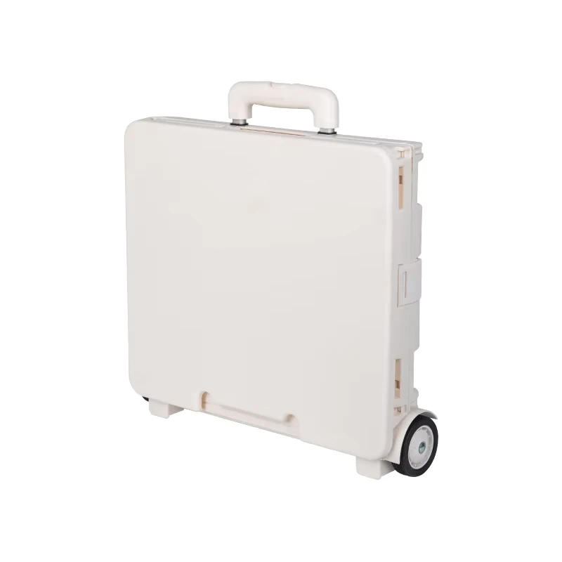 High Quality Collapsible Wheeled Shopping Trolley Outdoor Portable Plastic Folding Supermarket Hand Cart