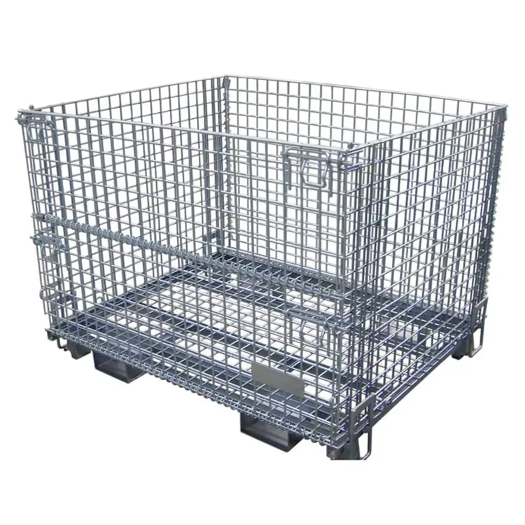 High Quality Custom CNC Machined Stainless Steel Folding Logistics Trolley Supermarket Easy Storage Cage High Quality Service