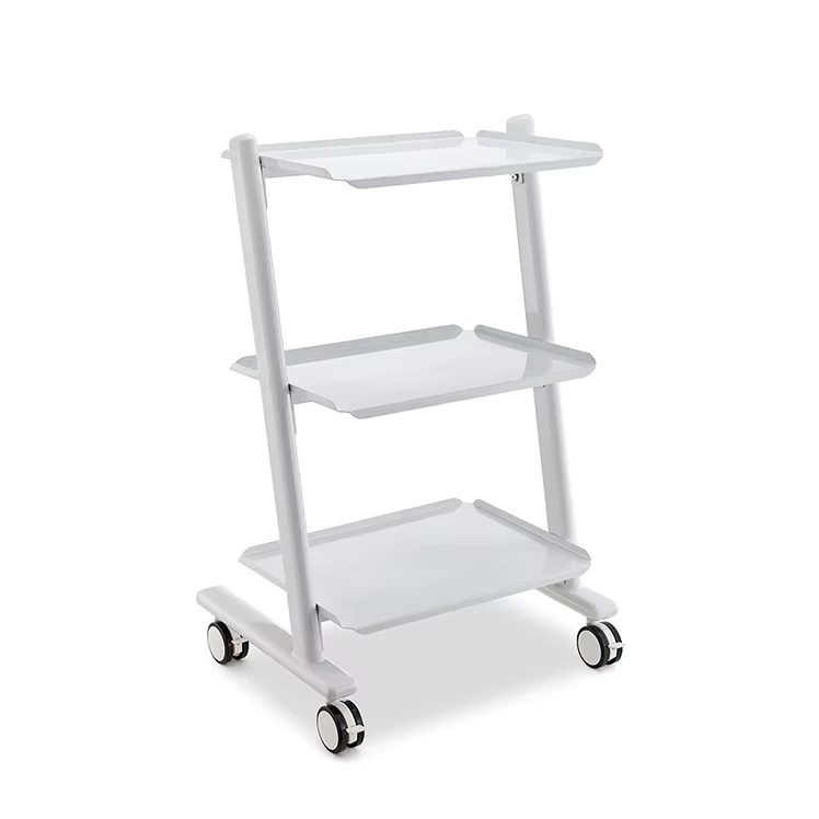 High Quality Custom Metal 3 Trays Rolling Carts Salon Furniture Beauty Machine Trolley Cart