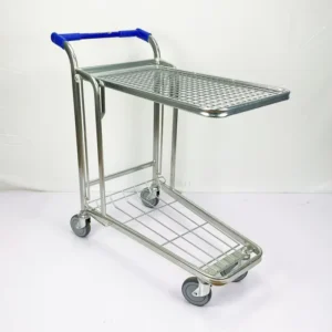 High Quality Double Layers Not Rust Warehouse Use Supermarket Shopping Trolley in Store Hand Truck