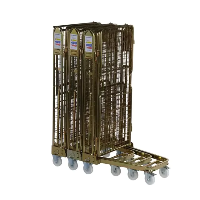 High Quality Heavy Duty Electric Galvanized Logistics Foldable 4 Sided Metal Storage Roll Cage