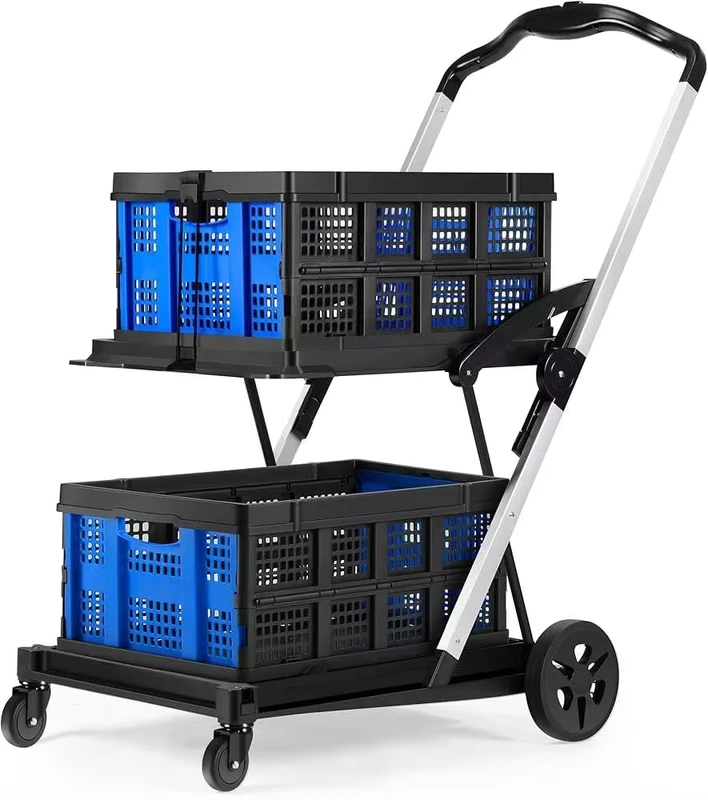 High Quality Heavy Duty Plastic Dolly Hand Truck Cart Folding Platform Trolley Four Wheel OEM Tools Supermarkets