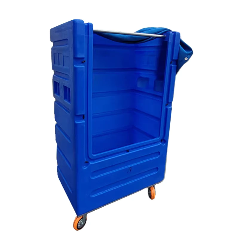 High Quality Hotel and Restaurant Use Fiberglass Laundry Service Linen Trolley Cleaning Cart