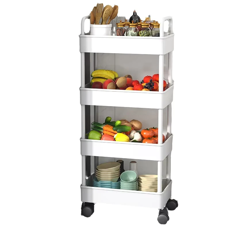 & High Quality Household Trolley Shelving Car Multi layer Removable Trolley With Wheels