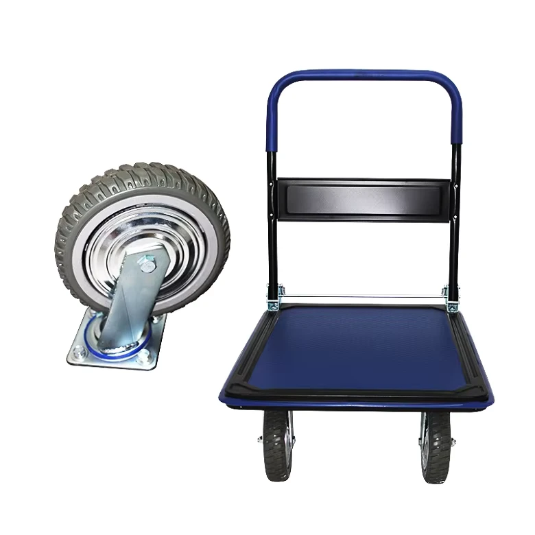 High Quality Industrial Folding Portable Stainless Steel Platform Trolley Cart with 350kg Capacity Multi functional Tools