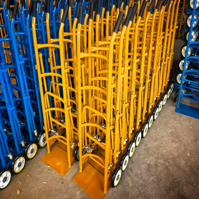 High Quality Industrial Four Wheel Metal Enclosed Folding Hand Truck Shopping Cart Portable Foldable Luggage Hand Trolley OEM
