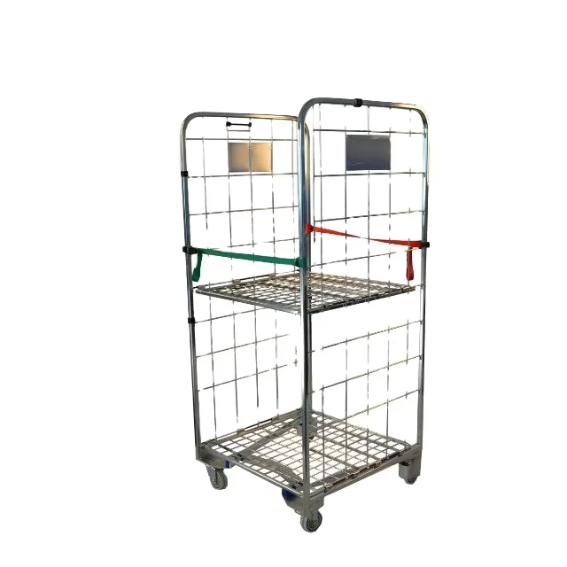 High Quality Industrial Transportation Cargo Foldable Rolling Container Roll Cages 350kg Load Capacity Hot Dip Galvanized