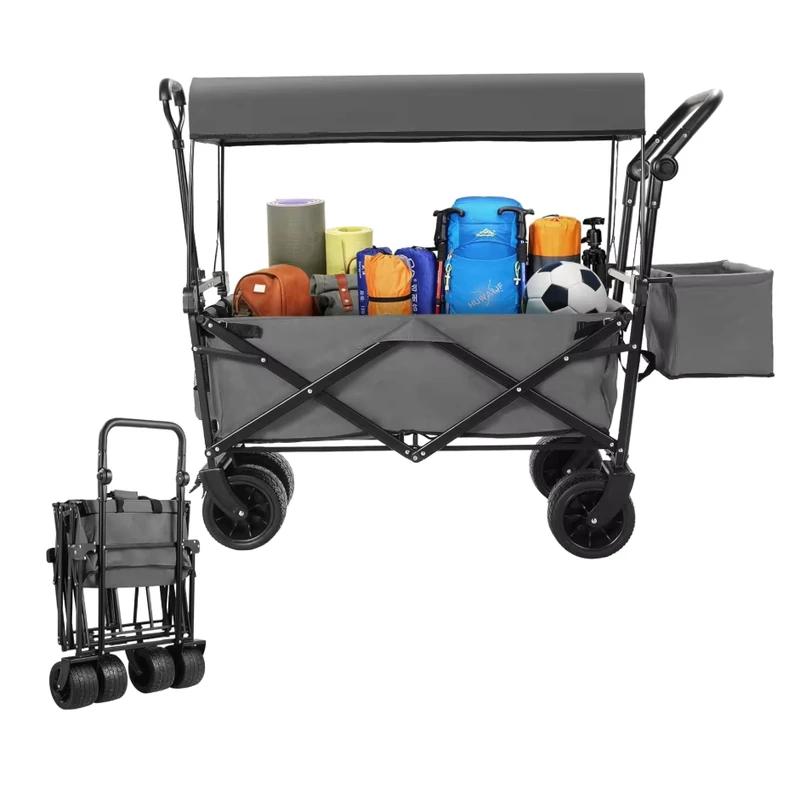 High Quality Large Capacity Collapsible Utility Wagon Cart Folding Portable Garden Wagon for Durability