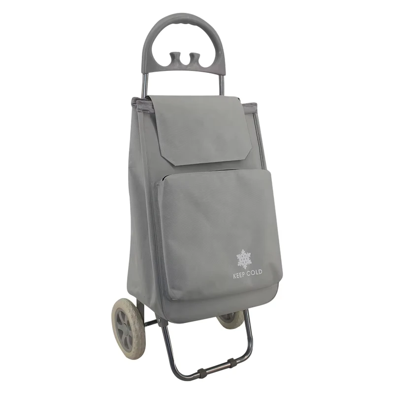 High Quality Light Weight Foldable Two Wheel Trolley Shopping Cart with Cooler Bag for Shopping