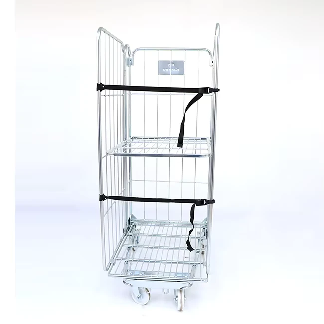 High Quality Medium Duty Industrial Welded Metal Roll Container 500kg Load Capacity OEM Wire Mesh Pallet Trolley