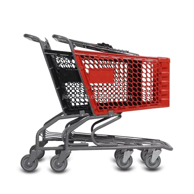 High Quality Mesh Steel 4-Wheel Waterproof Folding Supermarket Shopping Cart Trolley